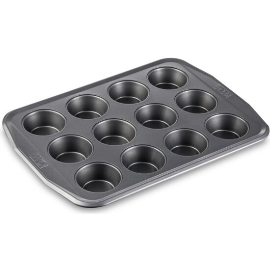 фото Форма для выпечки 12 кексов WO HOME Home Baking (WO1023) 40,4х28,6х3,5 см, сталь углеродистая, серая