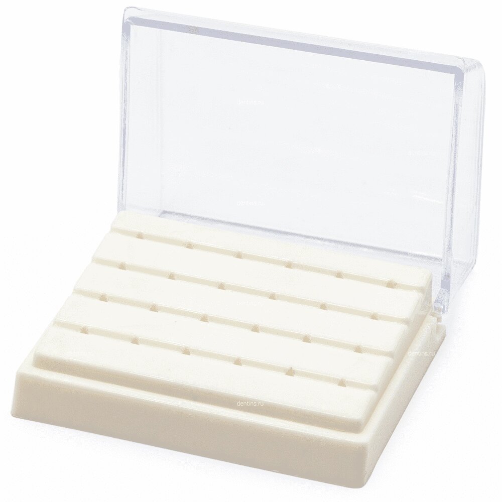 фото Подставка для стоматологических боров, 24 отверстия, белая