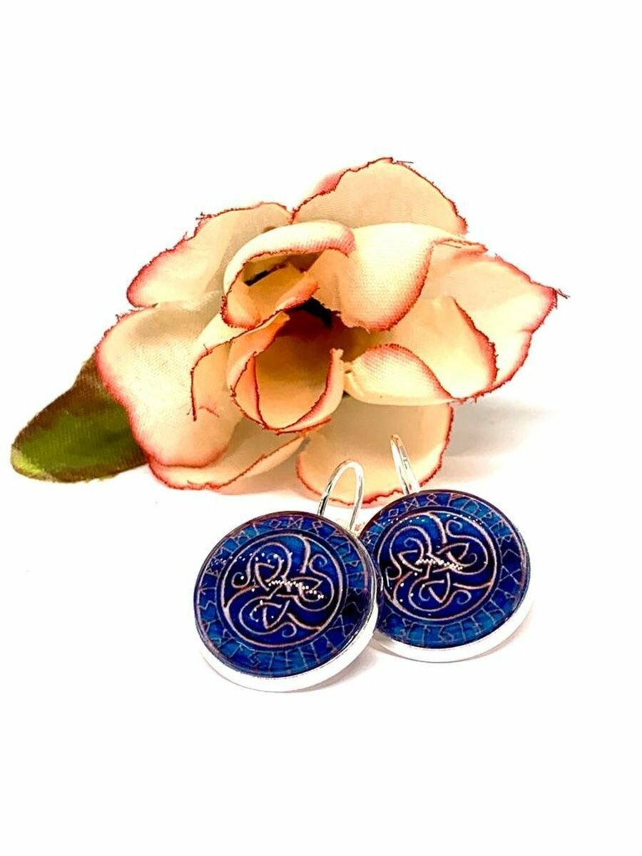 Серьги Вербица, размер 30 мм, серебряный — фото 1