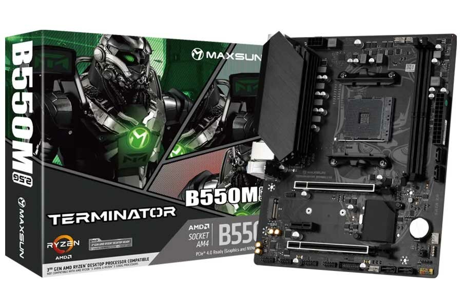 Материнская плата mATX MAXSUN (AM4, AMD B550, 2*DDR4 (3800), 4*SATA 6G RAID, M.2, 3*PCIE, 2.5Glan, VGA, HDMI, 2*USB 3.2, 4*USB 2 - фото №7