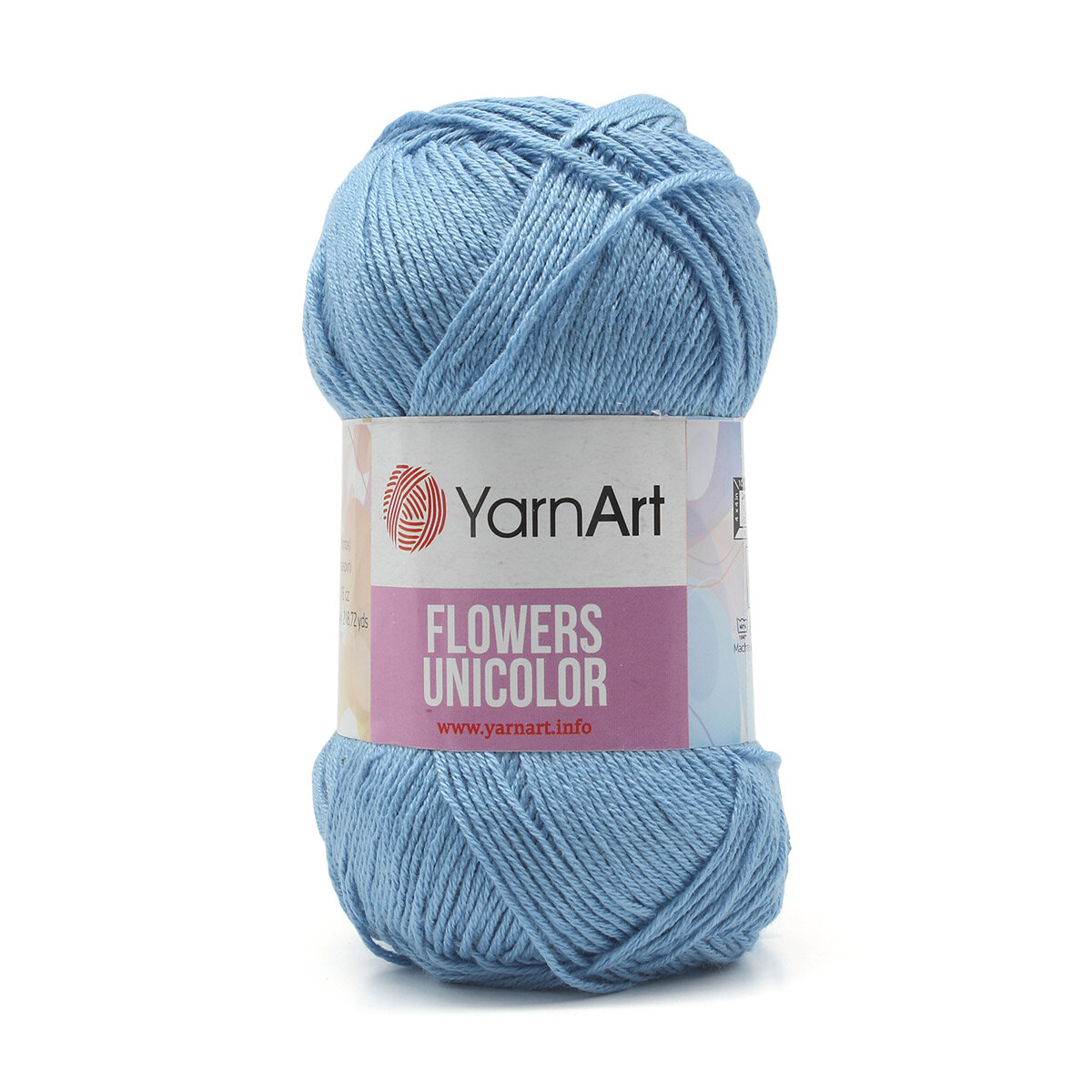 Пряжа для вязания YarnArt 'Flowers Unicolor' 50гр 200м (55% хлопок, 45% полиакрил) (742 голубой), 5 мотков