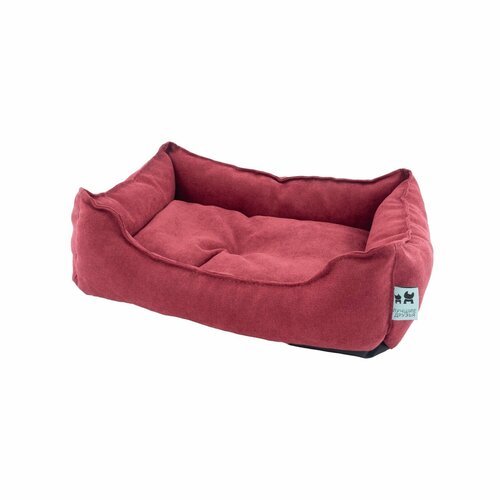 Лежанка Лучшие Друзья, ткань велюр, цвет бордовый 68х58х18 см