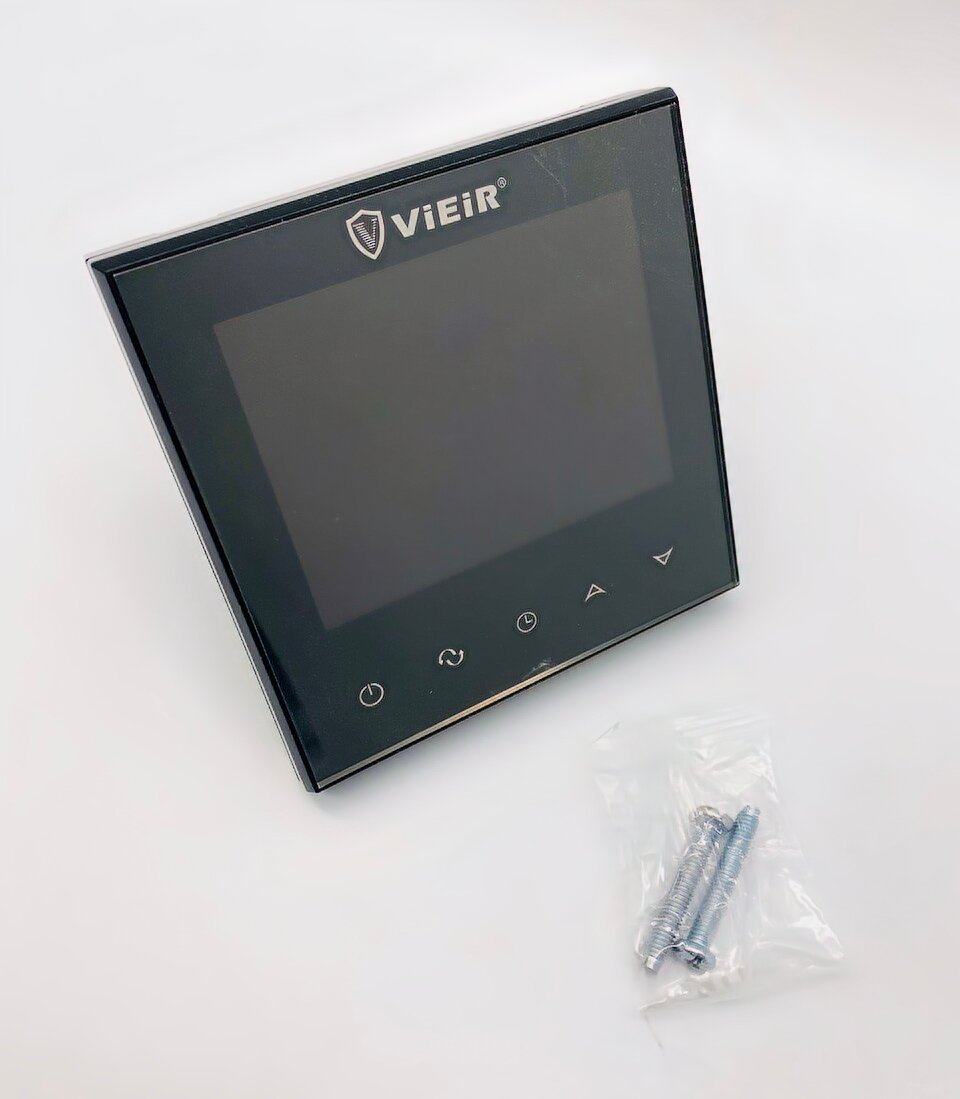 фото Термостат (терморегулятор) комнатный электронный, черный 220В/3А/650Вт ViEiR арт. VR406-C