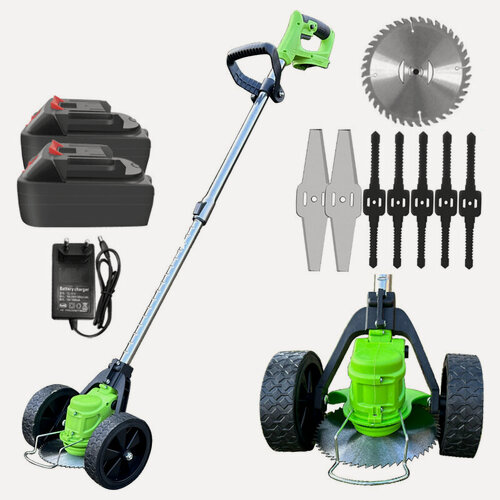 Изображение товара Триммер аккумуляторный Мастер про, с колесами 2х2.0 Ач