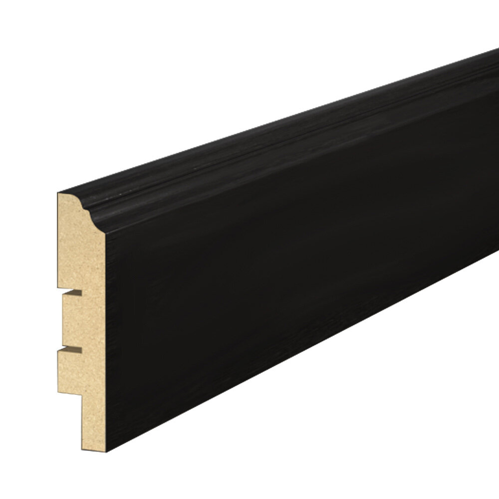 фото Плинтус МДФ напольный Cosca Decor VP07 черный 80х16х2400 мм
