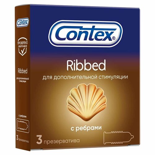 Contex презерватив ribbed с ребрышками 3 шт. 2уп презервативы softex® 3 ribbed