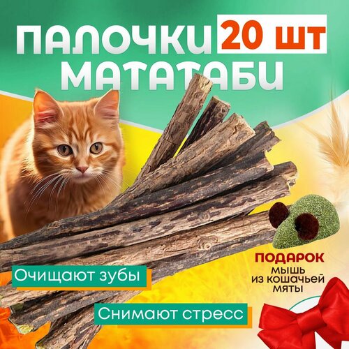 Съедобные палочки мататаби для чистки зубов , отборные 20 штук