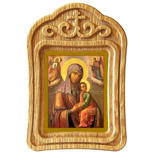 Икона Божией Матери Страстная, в резной деревянной рамке икона божией матери скоропослушница в резной деревянной рамке