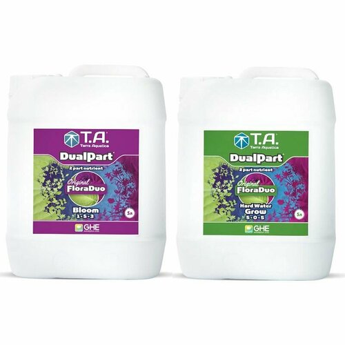 удобрение для жесткой воды t a dualpart grow hw ex ghe floraduo grow hw 1 л Комплект удобрений Terra Aquatica DualPart Grow HW + Bloom 5 л