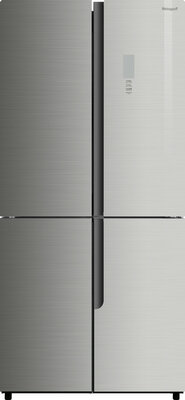 Отдельностоящий холодильник с инвертором Weissgauff WCD 450 Inox Glass NoFrost Inverter, четырехдверный, 3 года гарантии, Система размораживания Full No Frost, ширина 83 см, большой объем, тихий режим работы, сенсорное управление, LED-освещение