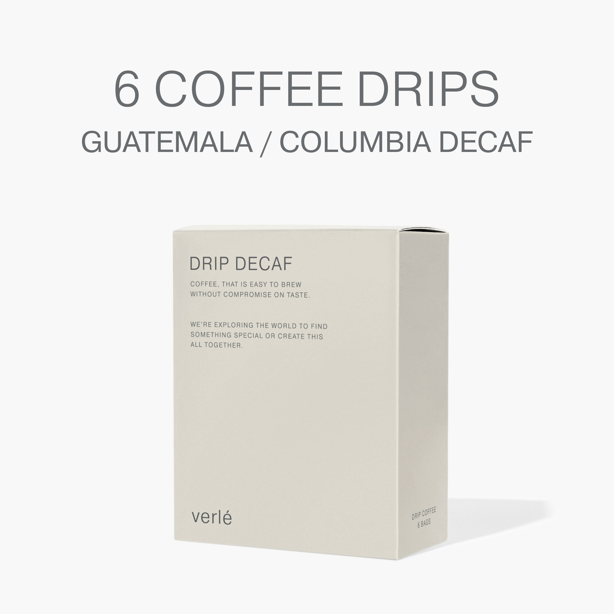 Кофе молотый в дрип-пакетах Verle DRIP BOX DECAF SPEACIAL RELEASE 6шт. * 11г.