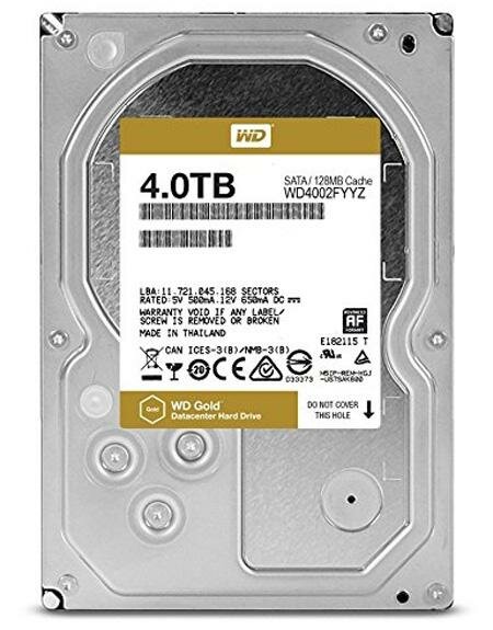 Жесткий диск 3.5 4 Tb 7200rpm 128Mb cache Western Digital Gold WD4002FYYZ SATA III 6 Gb/s