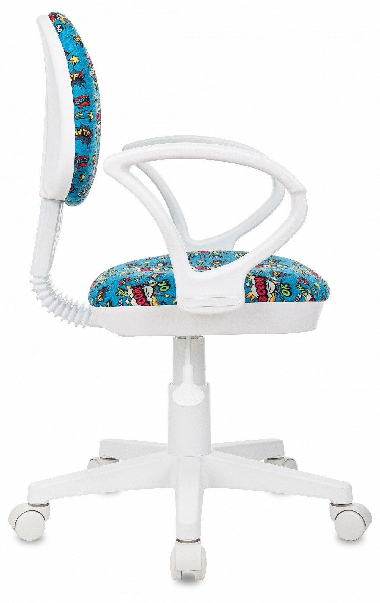 Кресло детское Бюрократ KD-3/WH/ARM, обивка: ткань, цвет: голубой, рисунок бум - фото №8