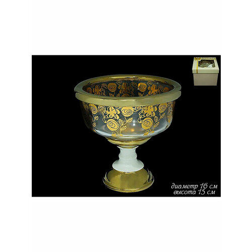 Конфетница на ножке Lenardi, стеклянная, 16 см