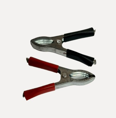 Изображение товара Зажимы-крокодилы №2 для проводки комплект 30А 75мм (набор 2шт. красный и чёрный)