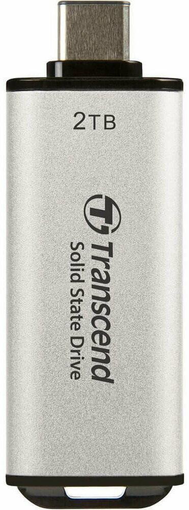 Внешний SSD USB 3.2 Gen 2 Type-C Transcend ESD300S 2TB 1050/950 MB/s серебряный - фото №4