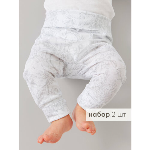 фото Ползунки happy baby happy baby newborn, комплект из 2 шт., размер 68, белый