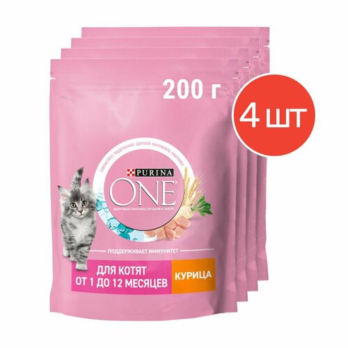 Сухой корм Purina ONE для котят с курицей 200г 4 шт