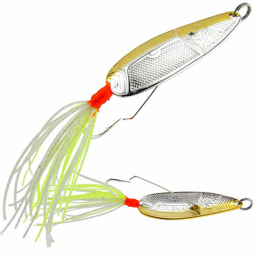 Блесна литьевая из латуни на щуку, покрыта золотом и серебром RB Панча 