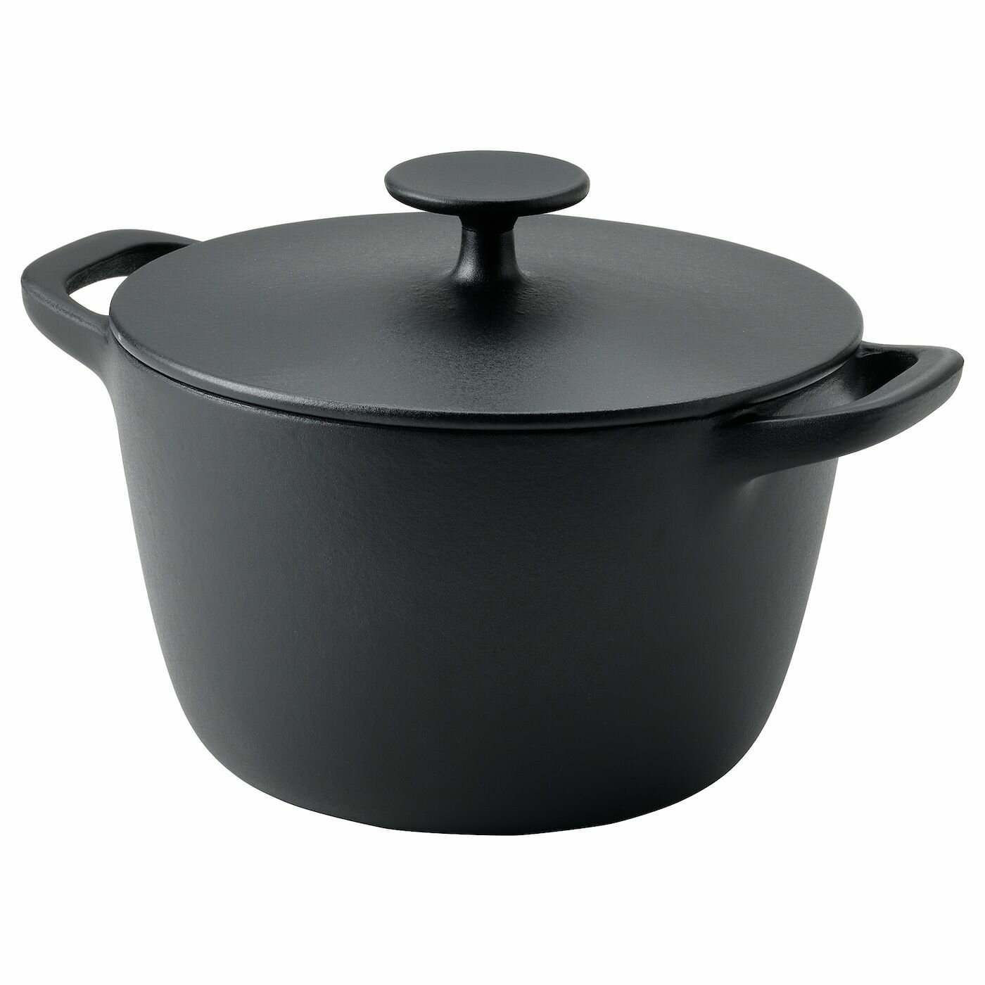 Кастрюля с крышкой VARDAGEN IKEA 3 l эмалированный чугун матовый / черный 605.606.73