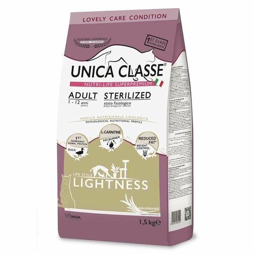 Adult Sterelized Lightness Сухой корм для стерилизованных кошек с уткой, 1,5 кг