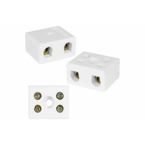 Винтовая керамическая клемма для проводов 5 мм2 Pro Legend 2x2 контакта 400 В 20 А -40 450гр белая PL3850 279₽