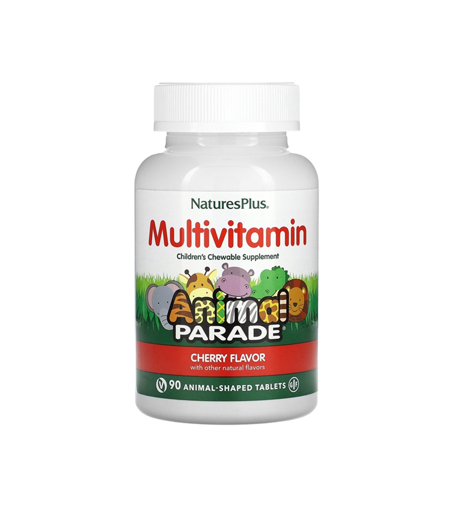 Изображение NaturesPlus Animal Parade Multivitamin cherry 90 caps Натура Плюс Мультивитамины для детей 90 жевательных таблеток