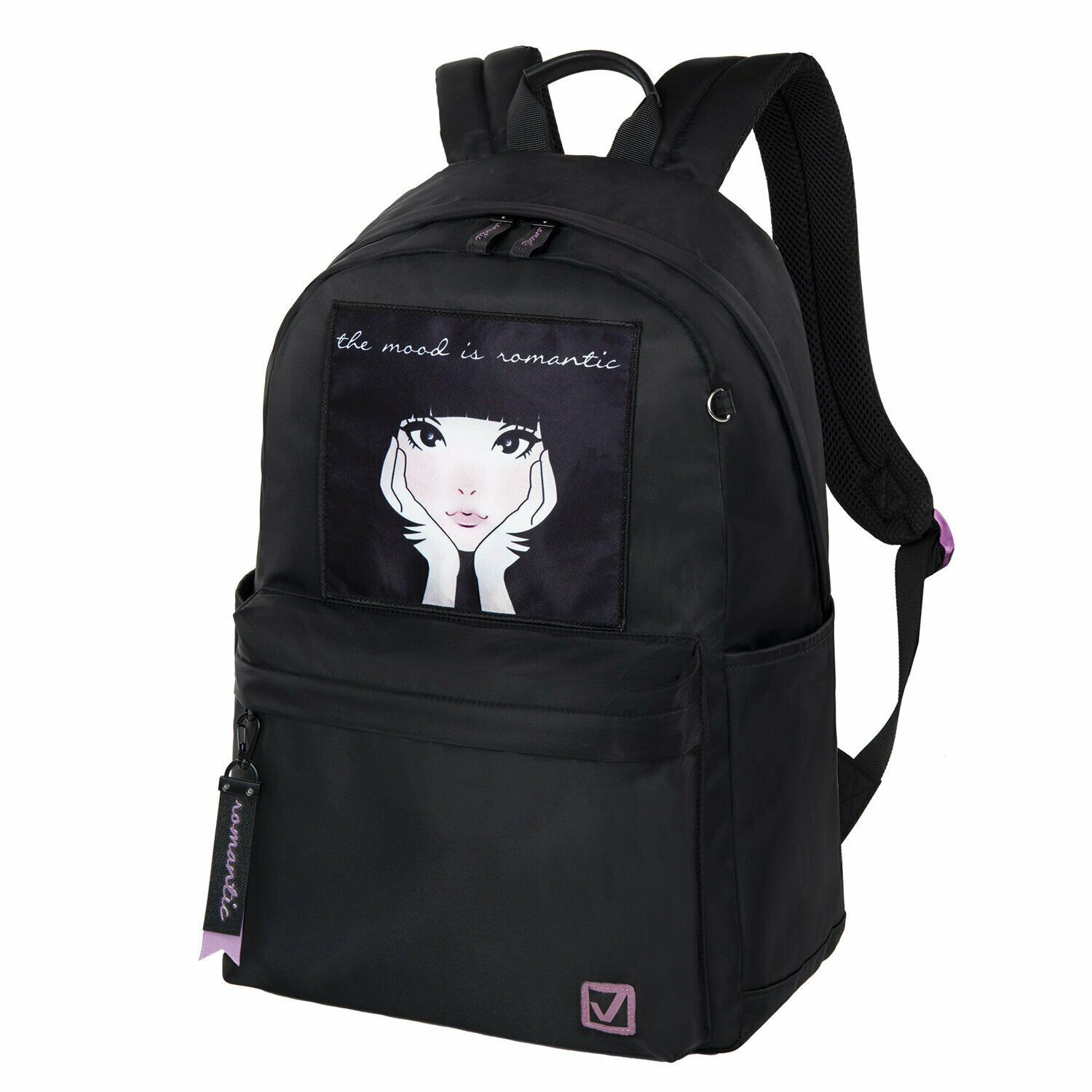 Рюкзак Brauberg Fashion city, "Romantic", универсальный, черный, 44х31х16 см (270808)