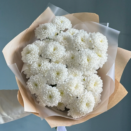 Изображение товара Хризантема Алтай, букет хризантем Премиум стойкие, живые цветы 5 веток