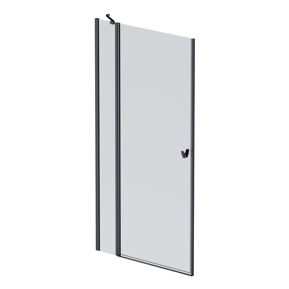 Душевая дверь в нишу AM.PM Sunny W87G-100-1P-BT стеклянная распашная 100 см с черным профилем одностворчатая немецкая