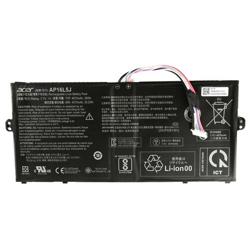 Аккумулятор для ноутбука Acer Aspire SW312-31 Acer Aspire SW312-31P Acer (7.7V 4670mAh) P/N: AP16L5J for acer spin 5 sp513 52n 450 0cr04 001 50 gr7n1 005 dc power jack cable