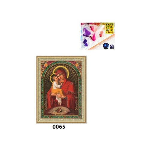 Алмазная мозайка Почаевская икона Божией Матери 30*40см на подрамнике, частичное заполненение