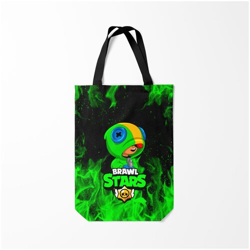 фото Сумка-шоппер / 31х42 см / геймерам / brawl stars leon леон зеленый огонь burnettie