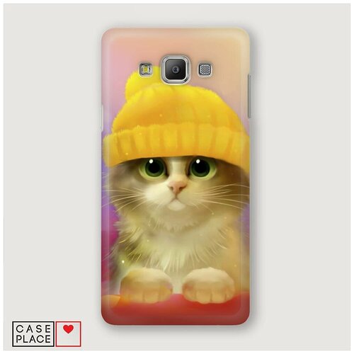 фото Чехол пластиковый samsung galaxy a5 котенок в желтой шапке case place