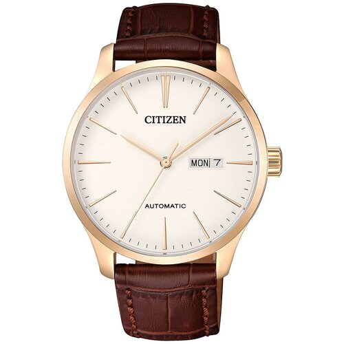 наручные часы citizen automatic синий Наручные часы CITIZEN Automatic, коричневый, белый