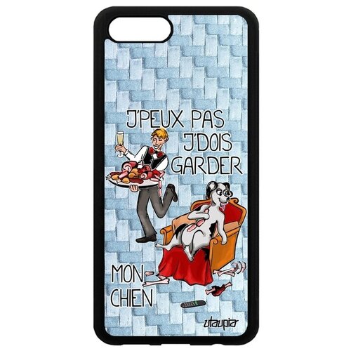 фото Противоударный чехол на // honor v10 / view 10 // "не могу - у меня собака!" комикс принт, utaupia, голубой