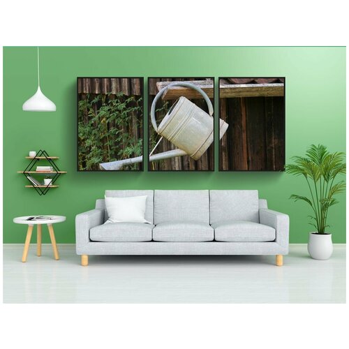 фото Набор модулных постеров для интерьера "лейка, металл, садоводство" 60x90 см. в тубусе, без рамки lotsprints