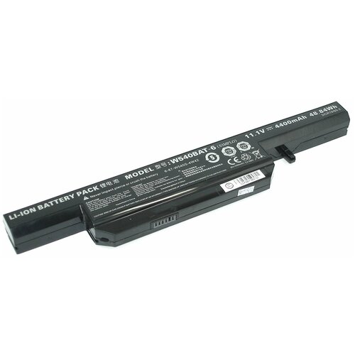 Аккумуляторная батарея для ноутбука DNS Clevo W540 11.1V 4400mAh W540BAT-6 черная