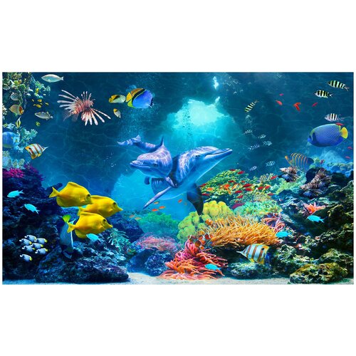 Фотообои Уютная стена Красота подводного мира 450х270 см Виниловые Бесшовные (единым полотном)
