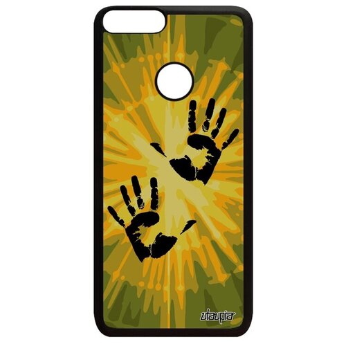 фото Защитный чехол на телефон // huawei p smart 2018 // "отпечаток ладони" радуга стиль, utaupia, желтый