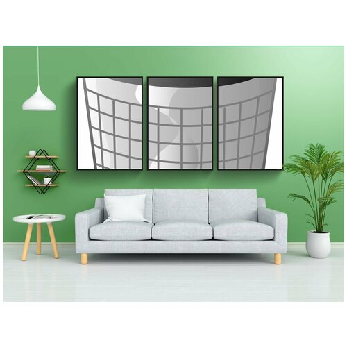 фото Модульный постер "мусорное ведро, корзина для мусора, пустой" 180x90 см. из 3х частей в тубусе, без рамки lotsprints