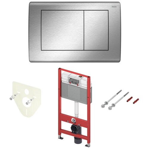 Комплект TECE для установки подвесного унитаза: инсталляция, панель смыва TECEplanus (брашированная нержавеющая сталь) K440320
