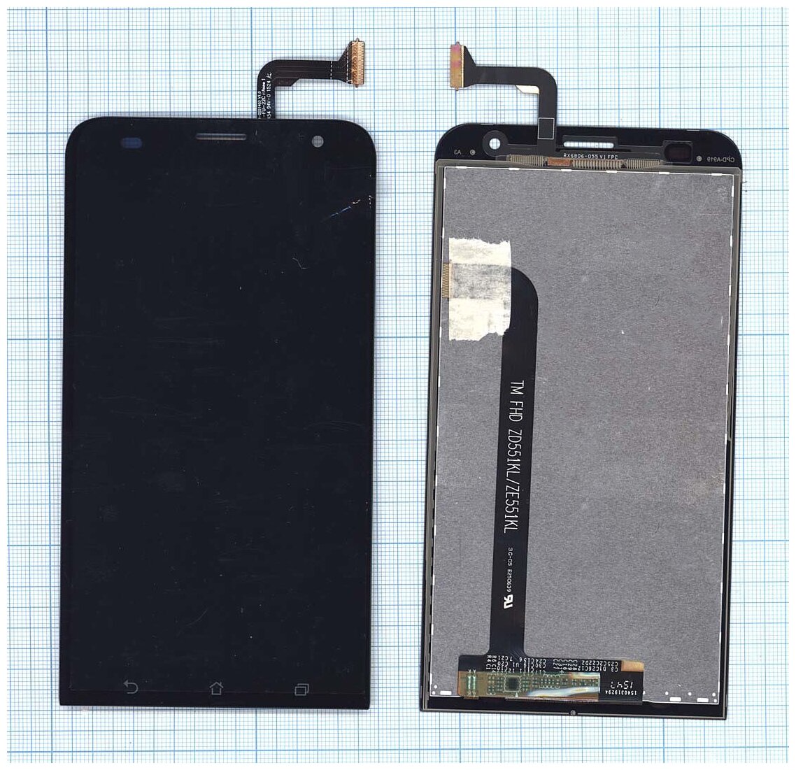 Дисплей (экран) в сборе с тачскрином для Asus ZenFone 2 Laser (ZE551KL) черный