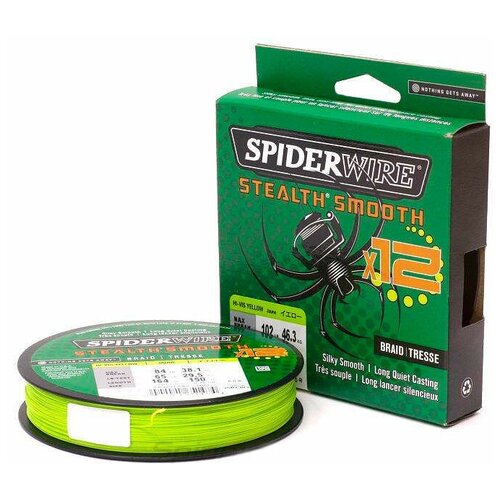 фото Spider, плетеная леска spiderwire stealth smooth 12 braid, 150м, 0.05мм, 5.4кг, яркожелтая