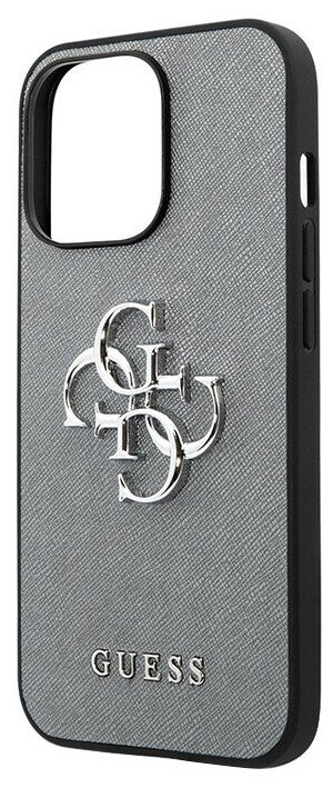 Чехол Guess PU Saffiano 4G Big metal logo Hard для iPhone 13 Pro, серый