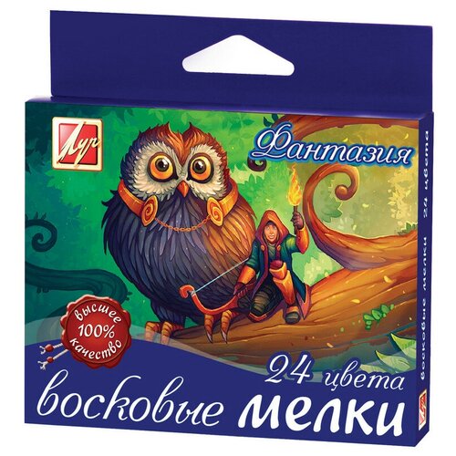 Карандаши восковые Луч Фантазия масл. круглые 24цв 25С 1521-08 гуашь луч фантазия 12 цветов 25с1529 08