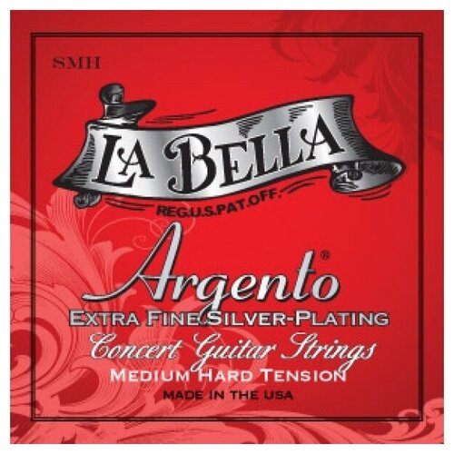 SMH Argento Комплект струн для классической гитары, средне-сильное натяжение, посеребренные, La Bella