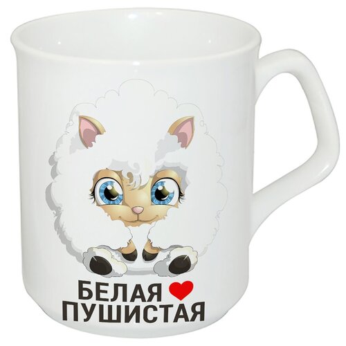 фото Детская кружка символ года - белая и пушистая drabs