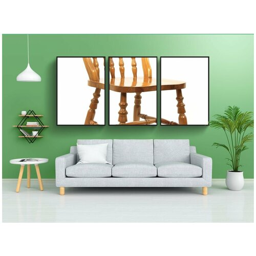 фото Набор модулных постеров для интерьера "браун, резьба, стул" 60x90 см. в тубусе, без рамки lotsprints