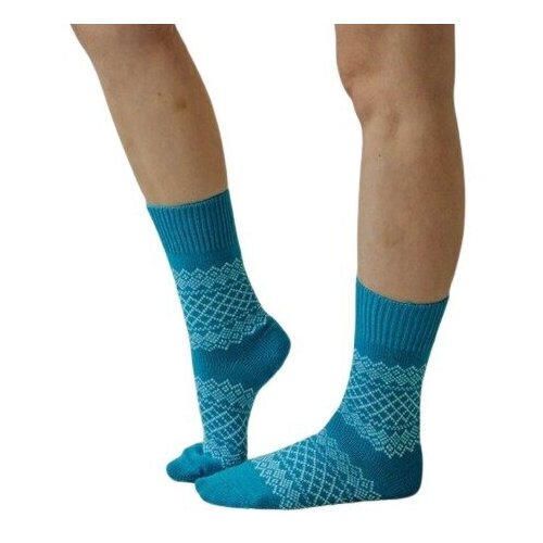 фото Женские носки holty средние, вязаные, размер 19 (размер 34), голубой